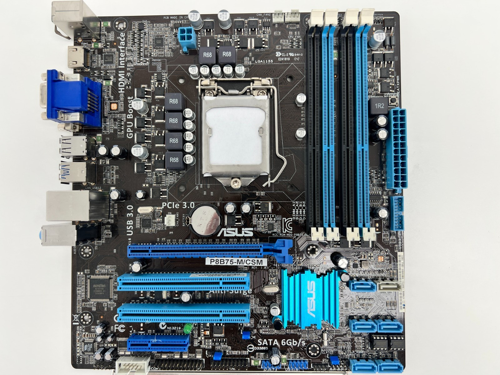 ASUS P8B75-M/CSM Desktop Motherboard Intel Socket LGA1155 DDR3 w/ IO Shield