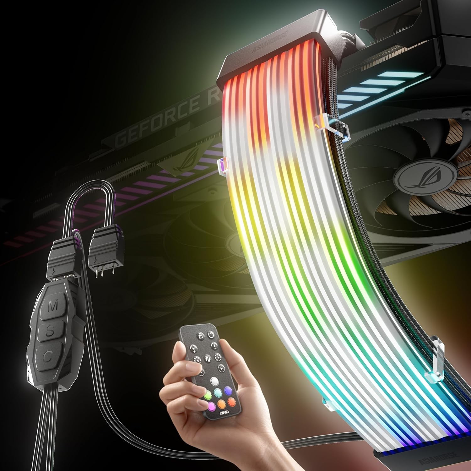 Asiahorse Aurora Pro RGB Cable Cover 108 LEDs for GPU Motherboard