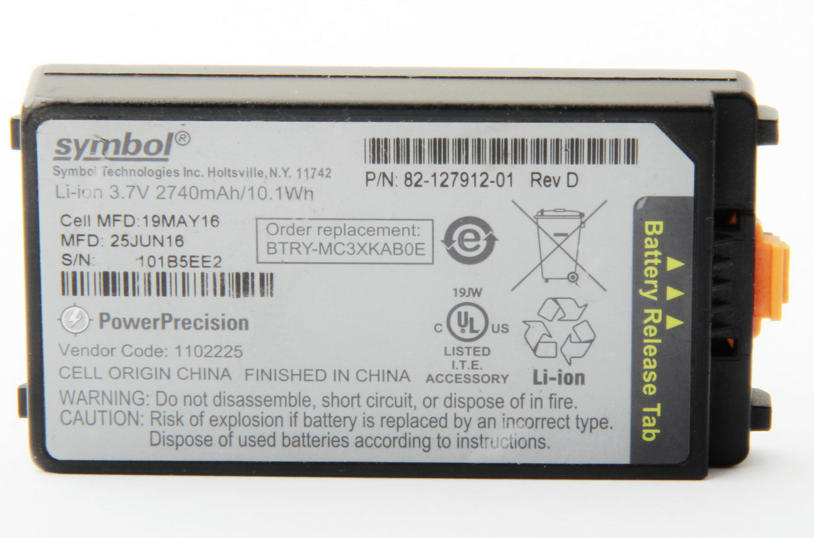For Motorola Symbol 82-127912-01 Li-ion Battery for MC30 MC3190 Series Scanner