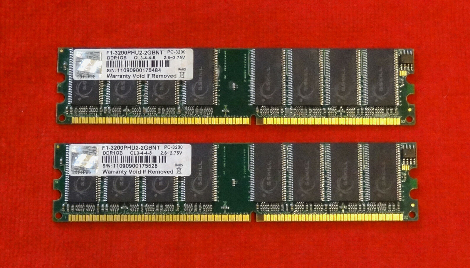 G.Skill Value RAM 2GB (2x1GB) DDR400 PC3200 F1-3200PHU1-2GBNT 