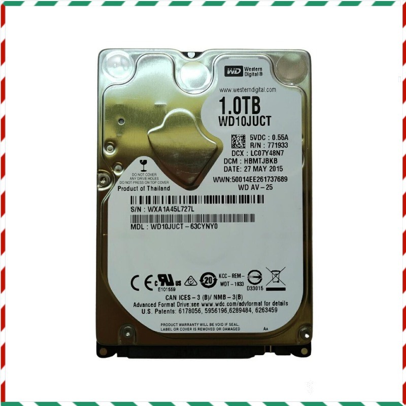 Original Western Digital AV-25 1TB WD10JUCT 5400RPM SATA 2.5" Hard Disk Drive
