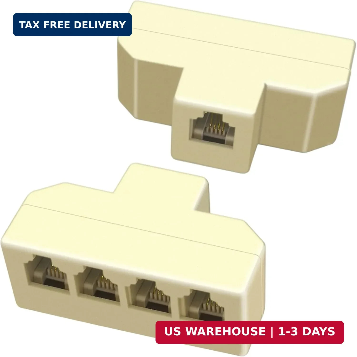 2Pack Phone Splitter 4 Way Telephone Adapter RJ11 6P4C 1 Female to 4 Females ...