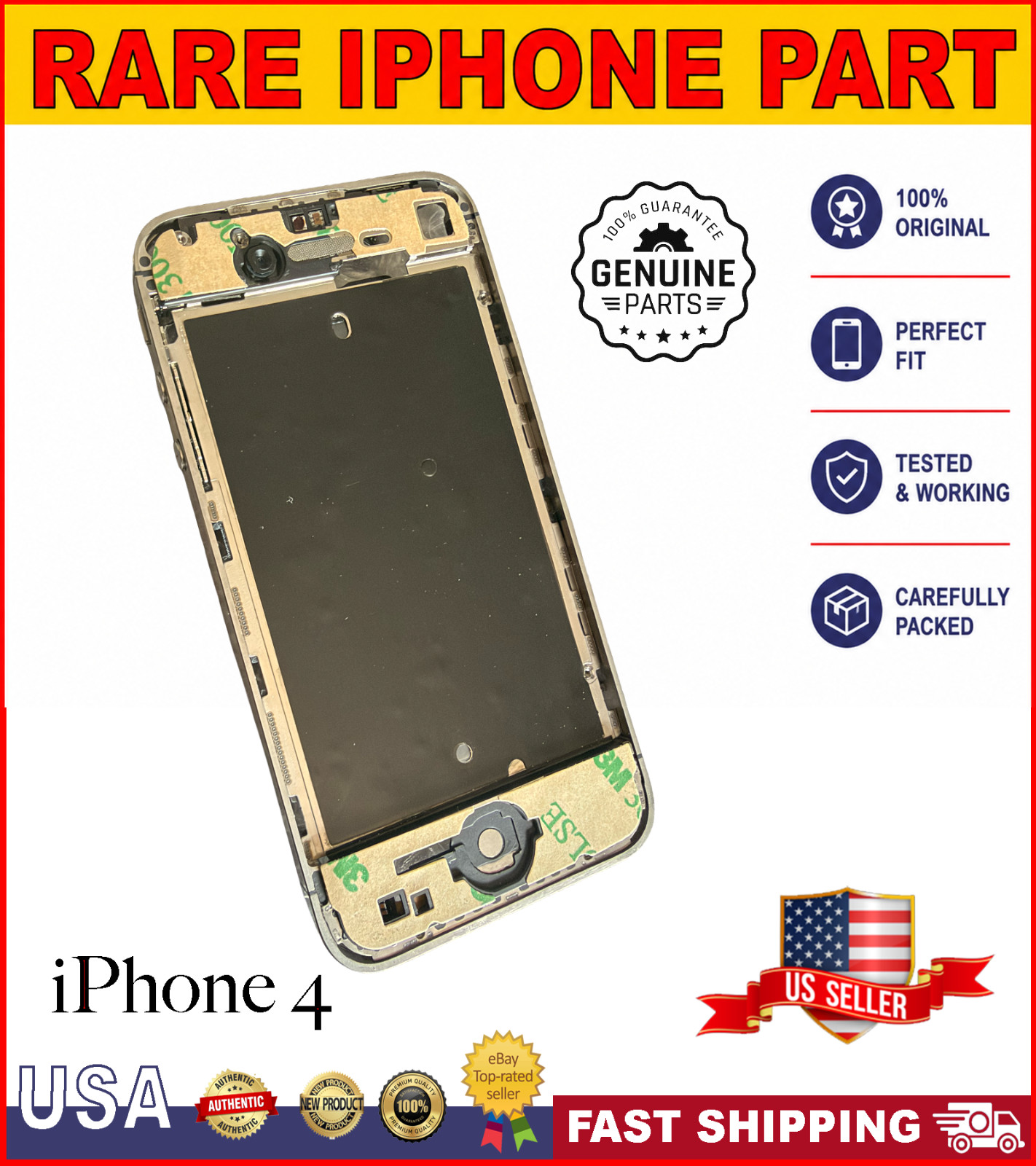 iPhone 4 CDMA Full Middle Bezel Plate Chassis Housing w/HomeButton |