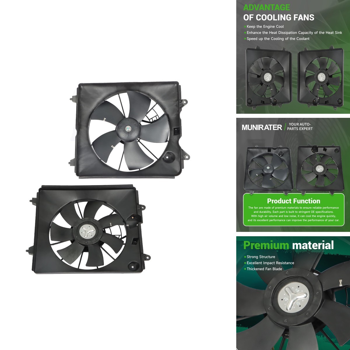 Munirater 2Pack Radiator Cooling Fan Replacement CR-V 2007-2009 Does Not Apply