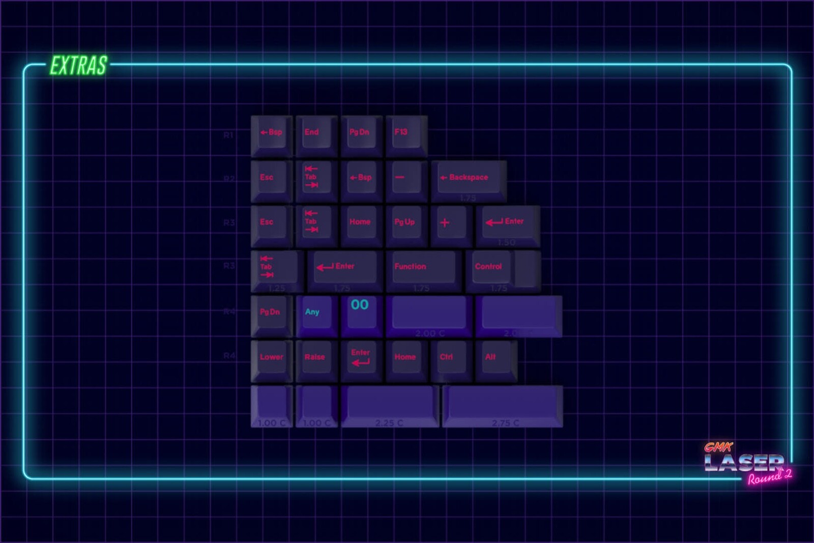 NEW DROP MITO GMK LASER CYBERDECK R2 EXTRAS Kit Keyboard Keycaps Set Indigo Blue