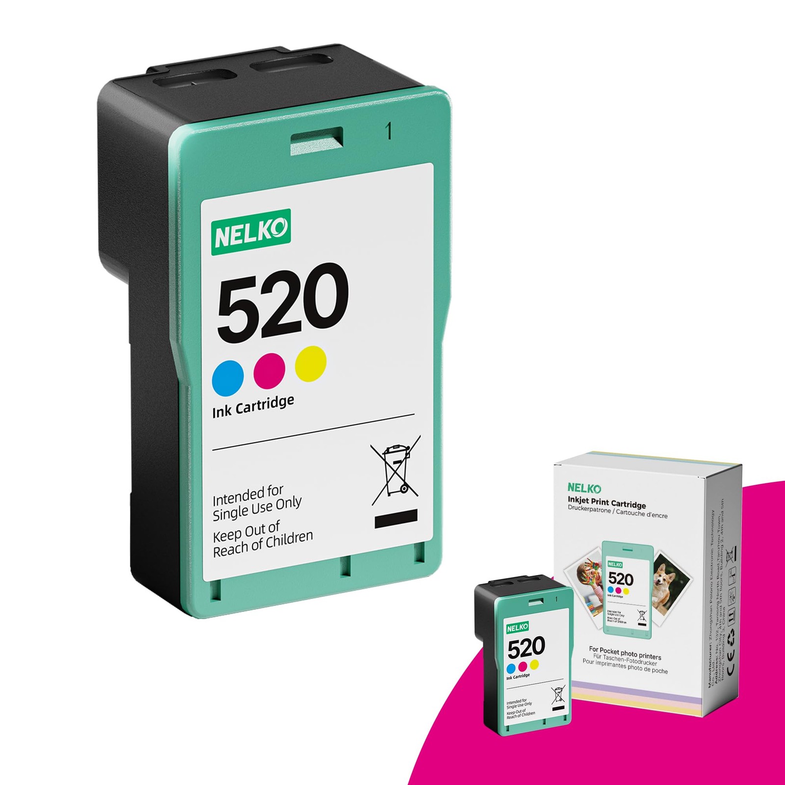 520 Genuine Color Ink Cartridges, 2.0 High-Yield Ink Cartridge Compatible wit...