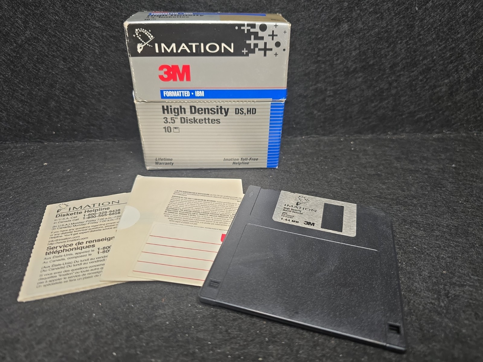Vintage 10 3M IBM Formatted High Density DS HD 3.5" Diskettes New Open Box 1996