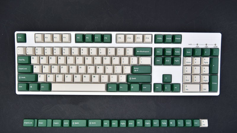 White Green Keycap OEM Height PBT 123 Keycaps 6.25X New for Cherry MX Keyboard