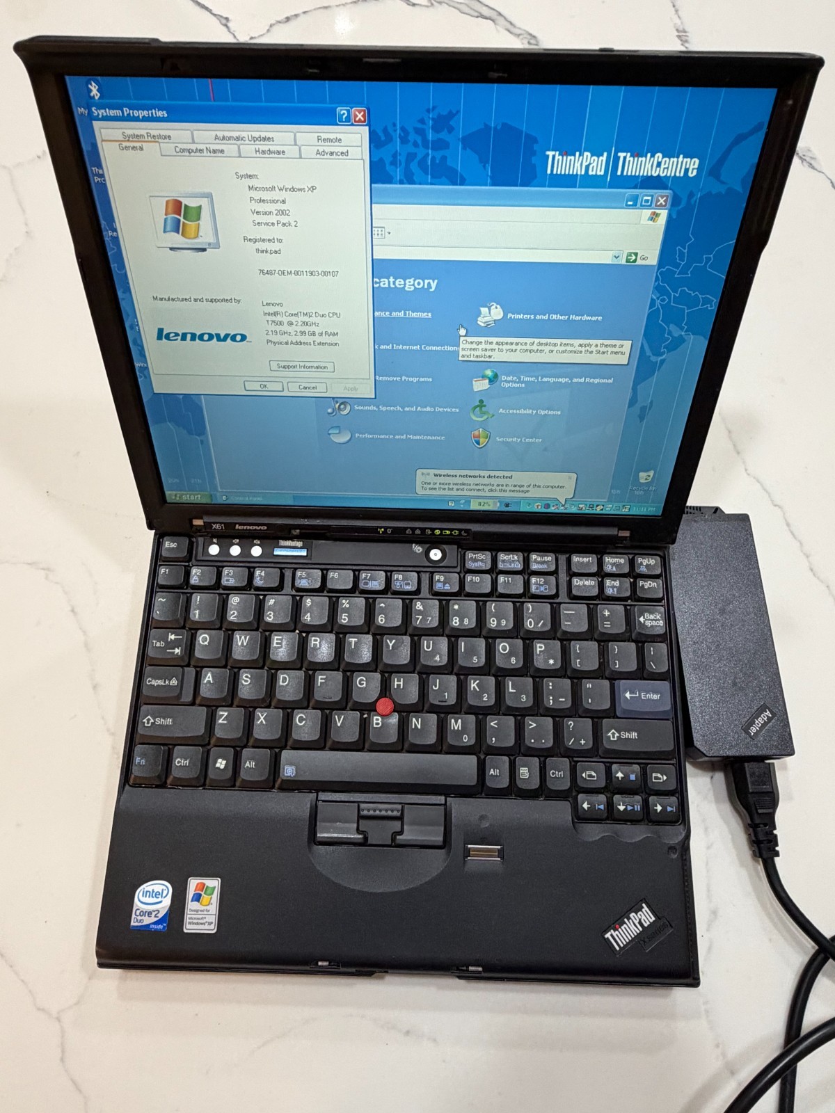 Lenovo ThinkPad X61 Intel Core 2 Duo T7500 2.2GHz 3GB RAM WinXP with Docking St.