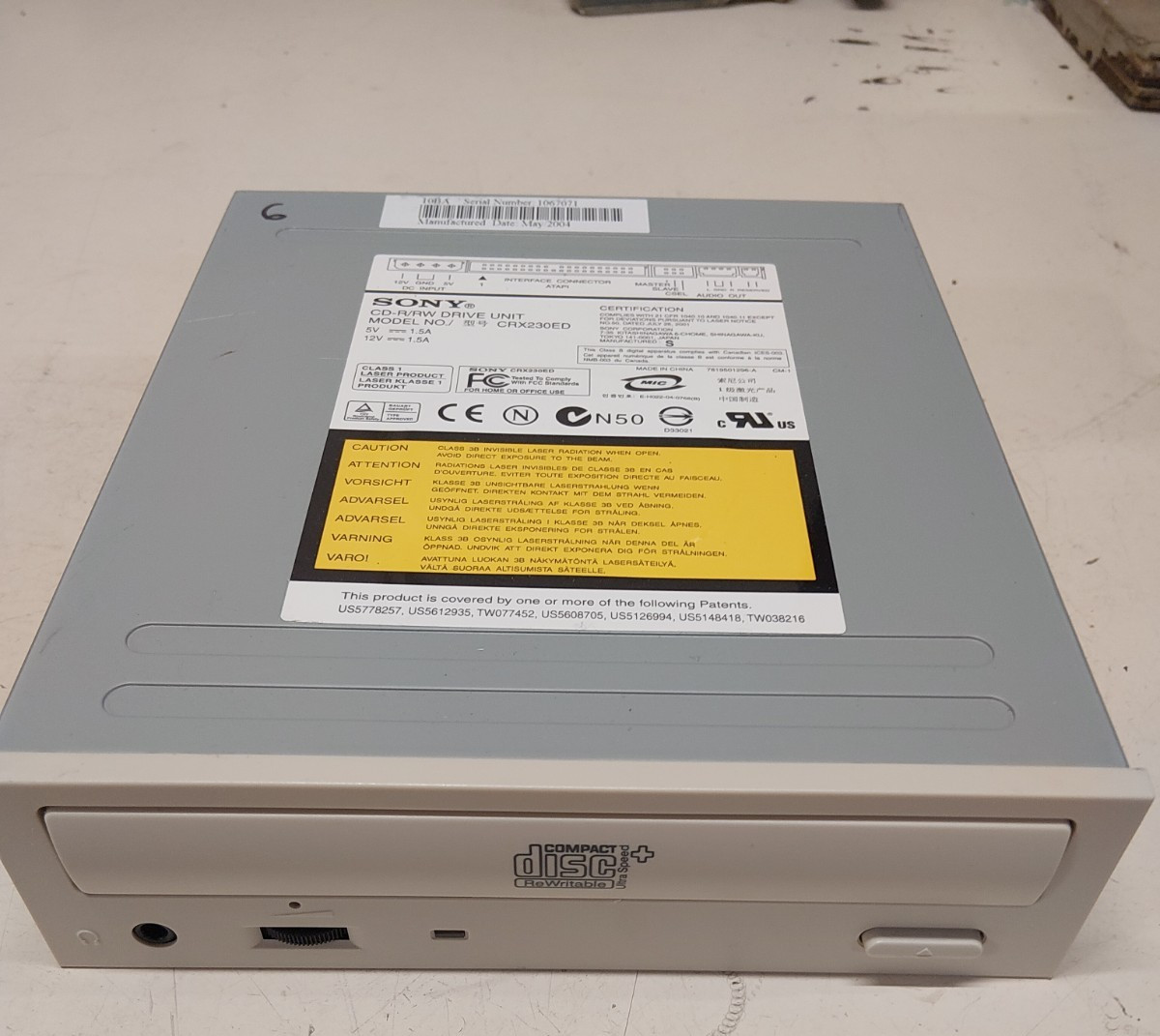 Sony CRX230ED Internal CD-R/RW Drive Black   #6