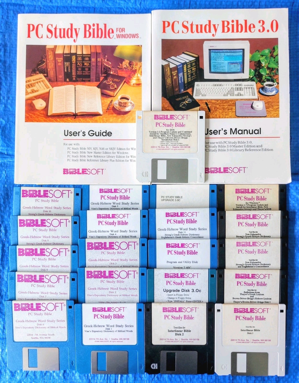 BIBLESOFT PC Study Bible Study Verses Hebrew 1992 DOS Floppy Disk 3.5" Huge Lot