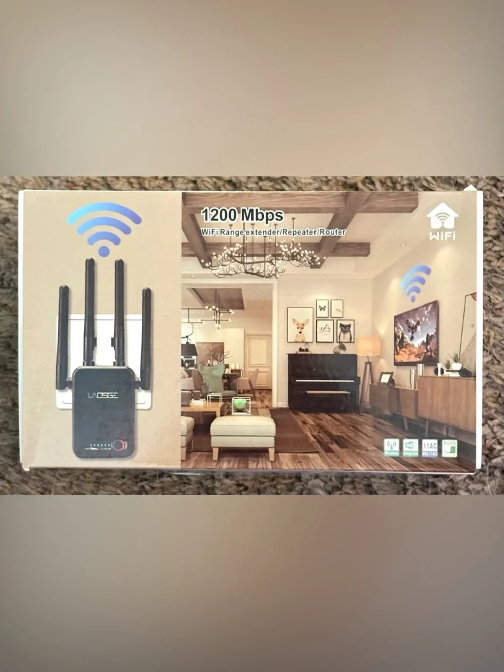 LAOSGE 1200 Mbps AP/Repeater/Router-Black