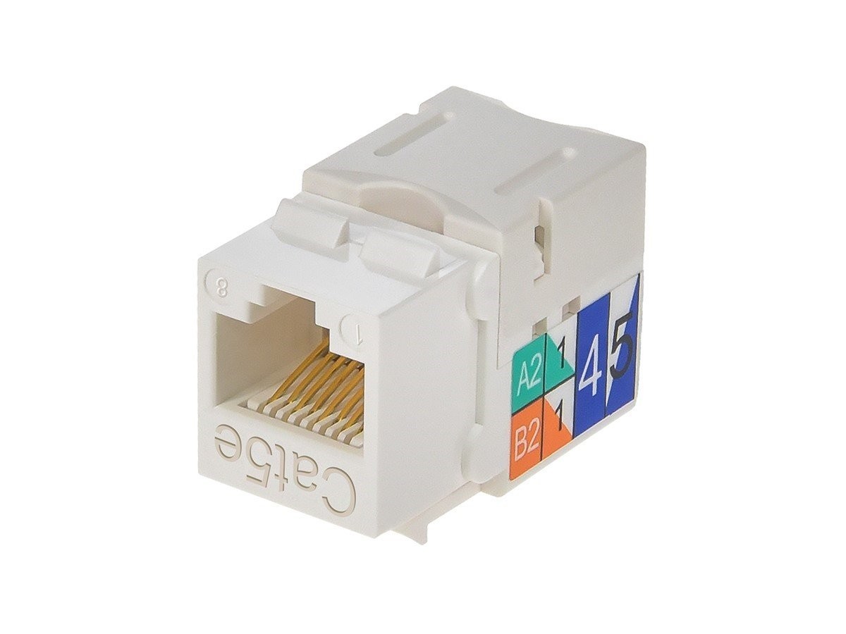 (10 PCS) MONOPRICE 5376 Datacom Jack, Cat5E, Punch Down, White. NIB.