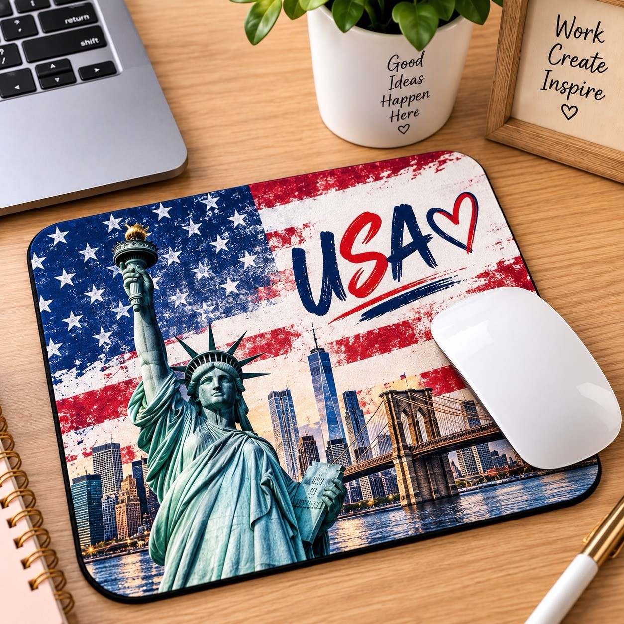 Multicolor Non-Slip Mouse Pad 9.2 x 7.7 in