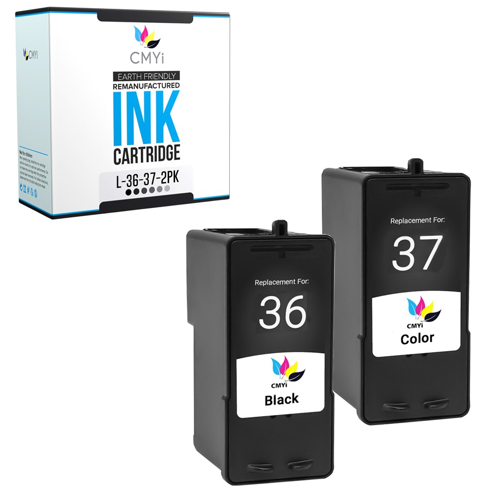 2-Pack Replacement CMYi Lexmark 36-37 Ink Cartridge for X Series X5650es X6650