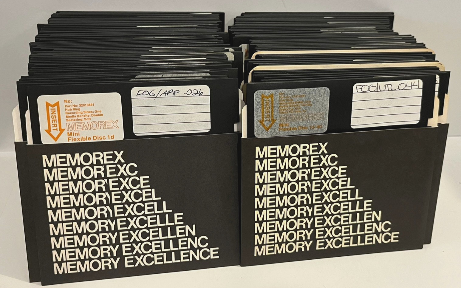 Vintage Lot of (100) 5.25" Floppy Disks (Most Are Memorex) 2- Untested But Clean