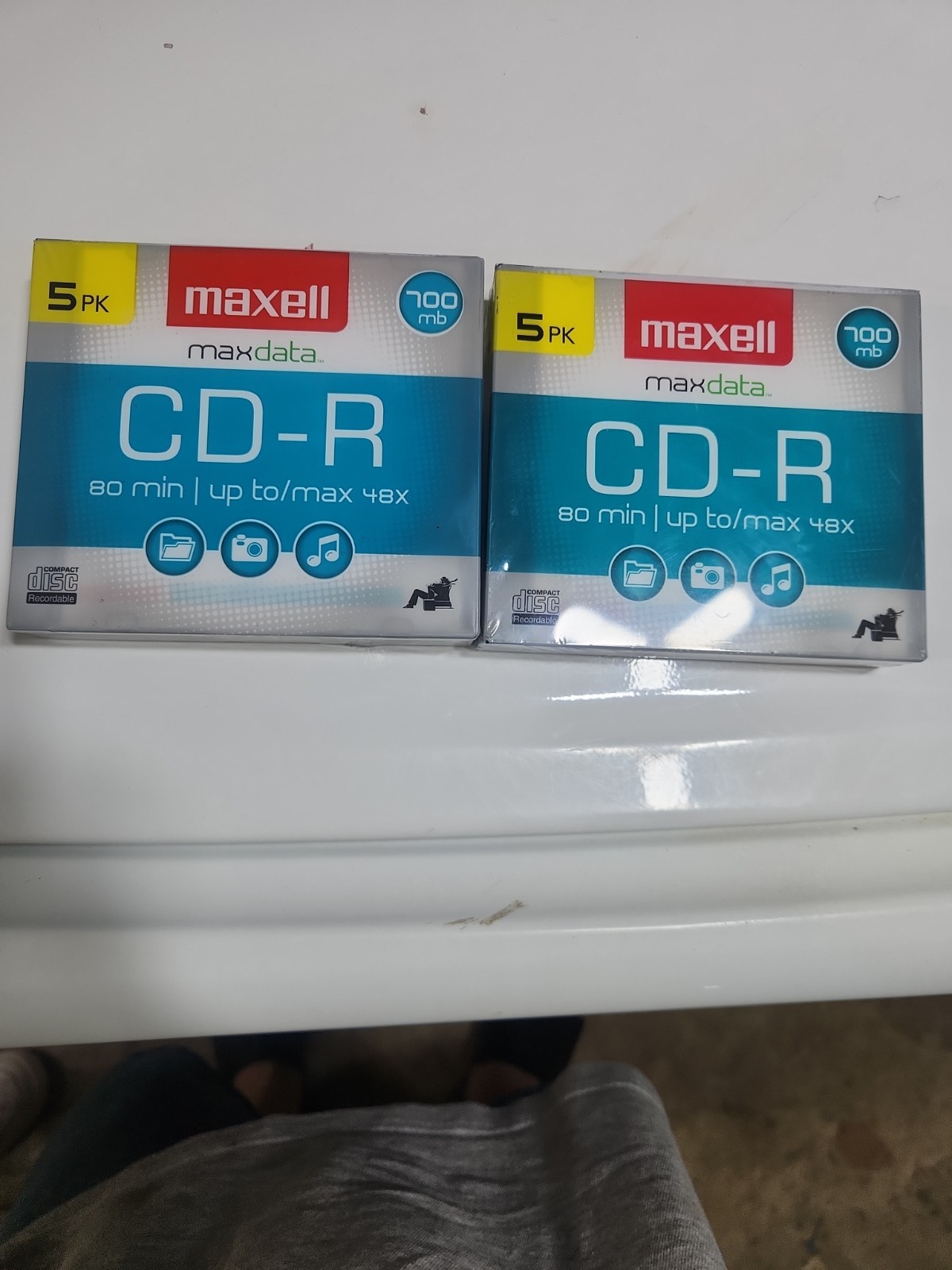 Maxell CD-R Maxdata 80 Min 700mb 5 Pack Blank CDs NEW, SEALED LOT OF 2