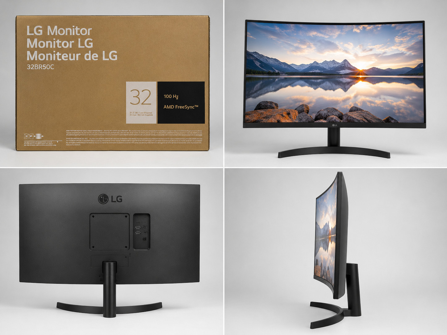 LG 32BR50C-B 32-Inch Curved Full HD 1920x1080 VA Monitor, 100Hz Refresh Rate,
