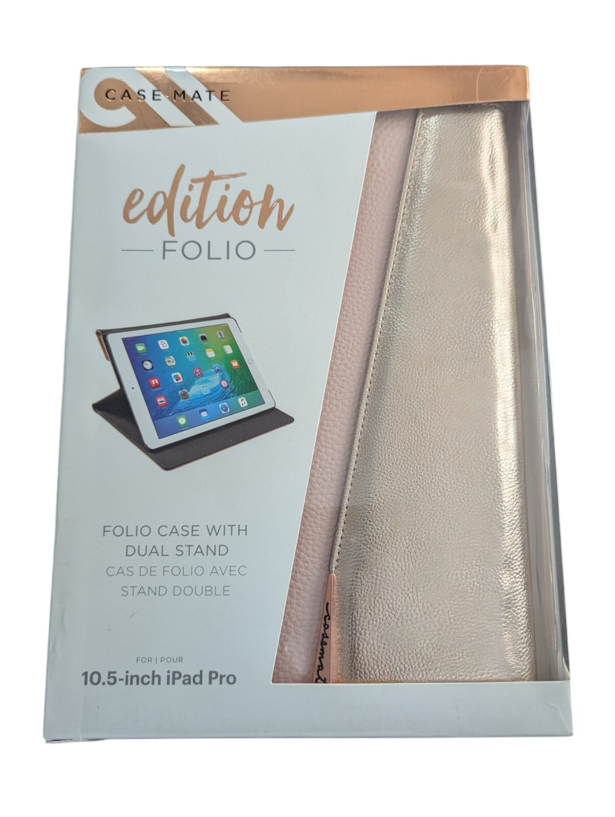 H4. Case Mate Folio Edition Dual Stand Case For iPad Pro 10.5", Pink/Rose Gold
