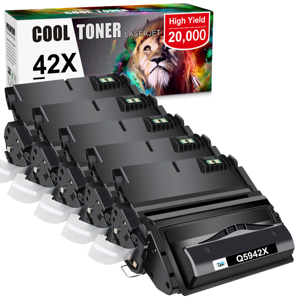 5PK Toner Compatible With HP 42X Q5942X Q1338A Q1339A Q5945A LaserJet 4350 4250n
