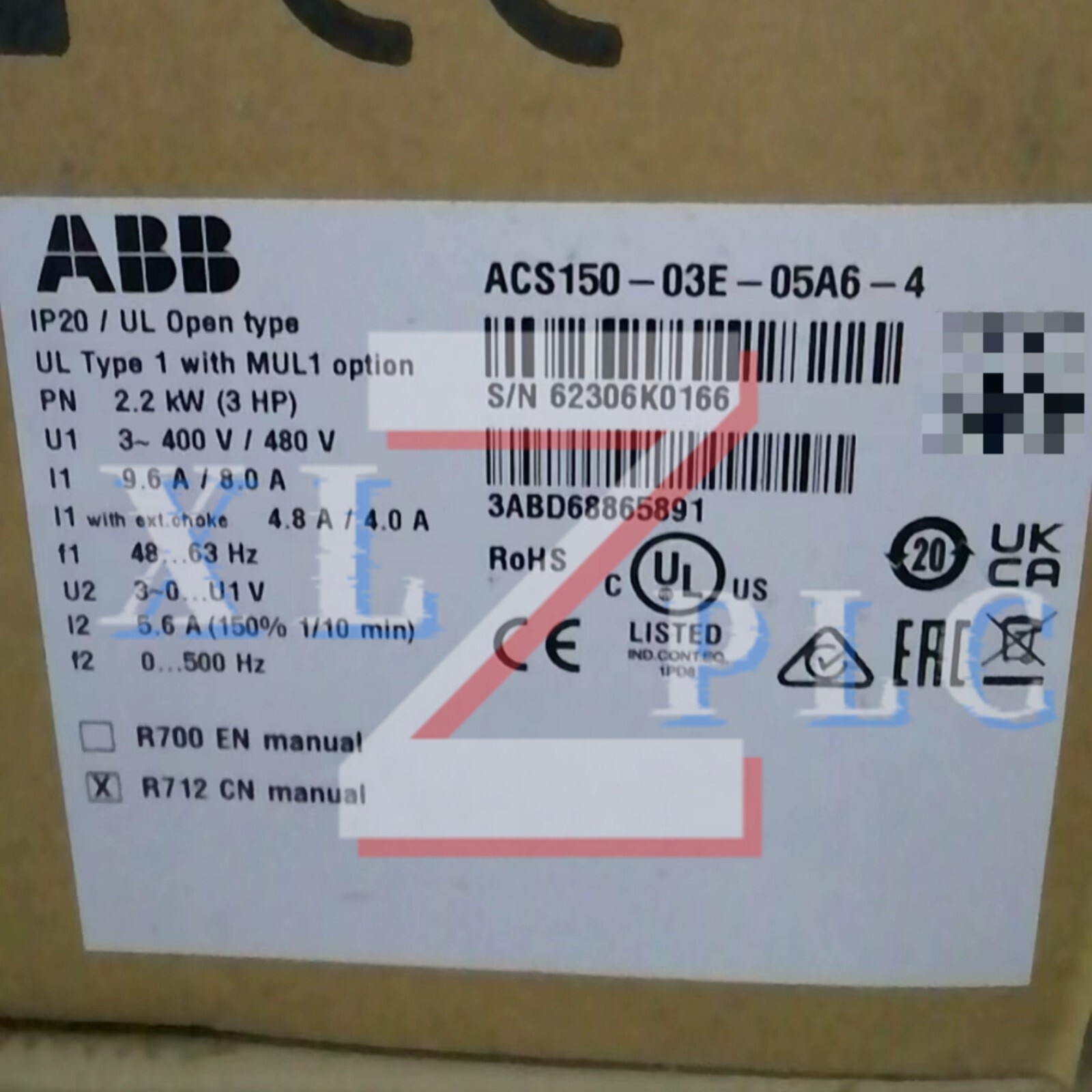 1PCS New ABB ACS150-03E-05A6-4 Frequency Converter In Box*