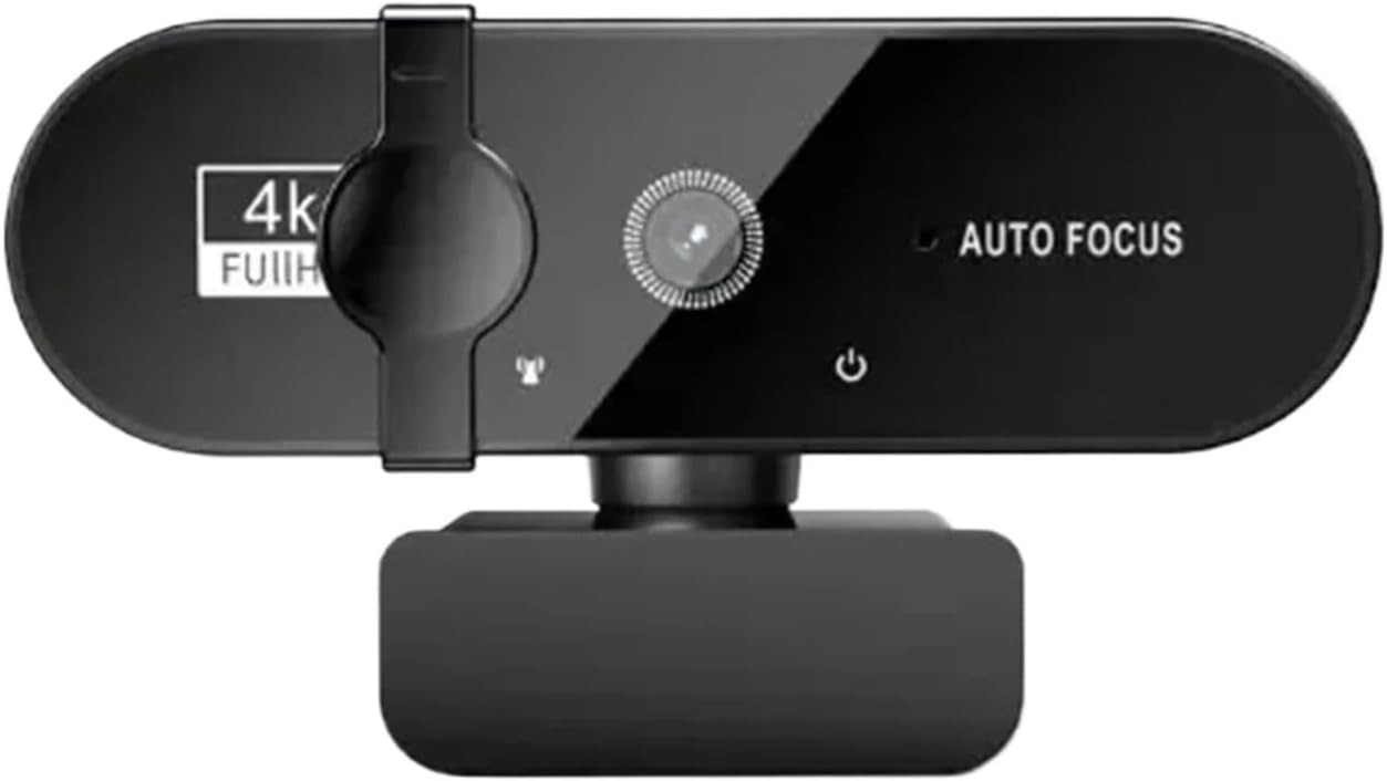 4K Webcam with Auto Focus, 1080P/2K Full HD Mini USB Camera, Built-in Microphone