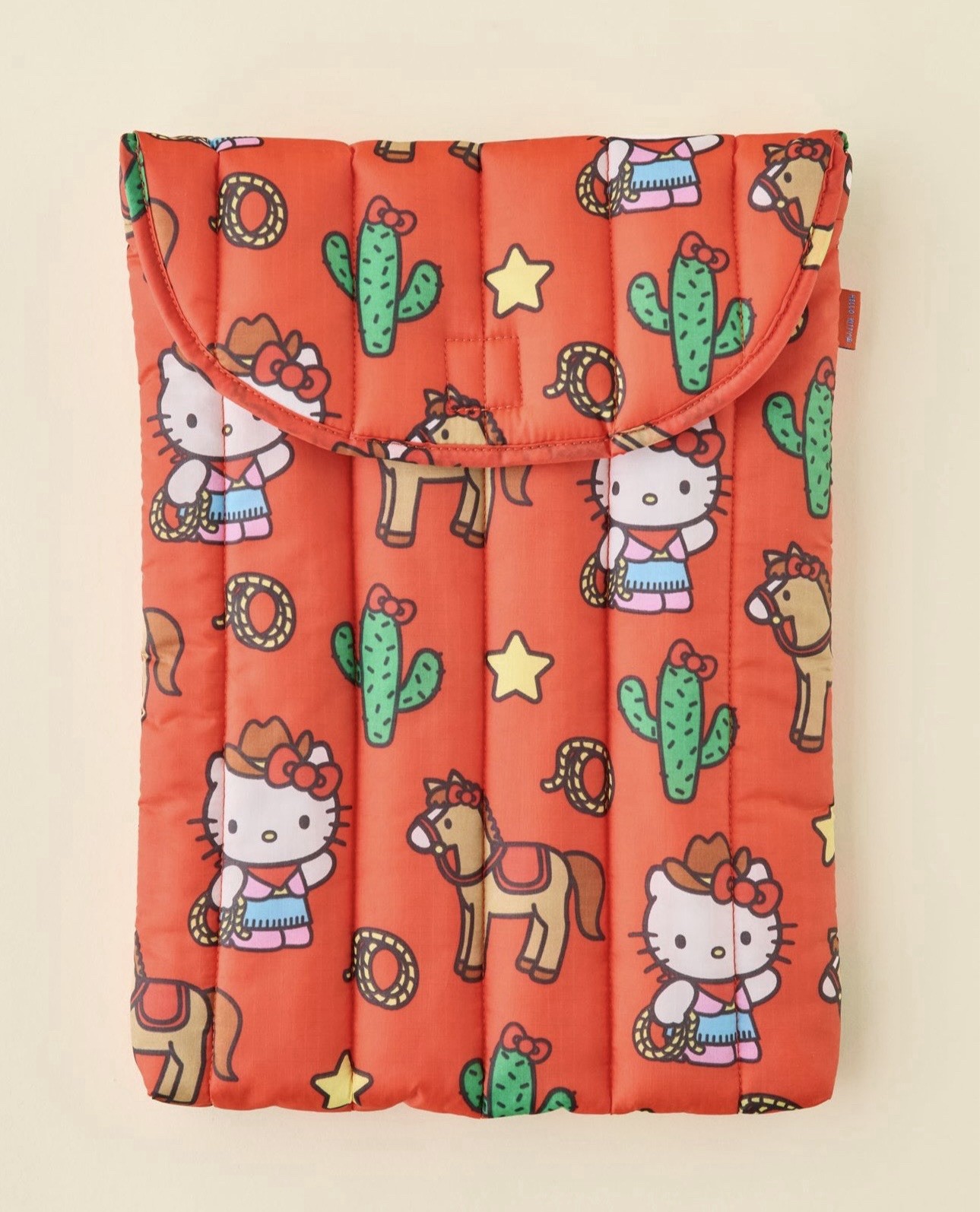 AUTH NEW BAGGU Puffy Laptop Sleeve Quilted Case Pouch Bag Hello Kitty Western