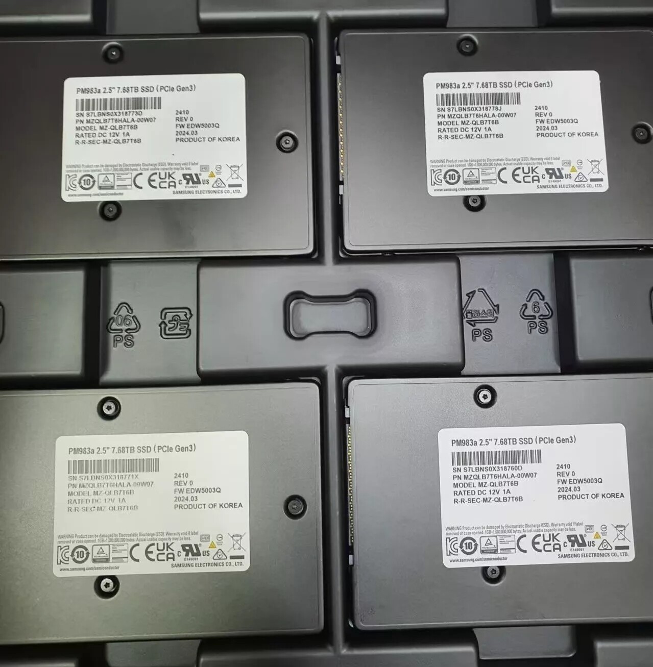 Samsung PM983A 7.68TB SSD 2.5" U.2 PCIe Gen3 NVMe MZ-QLB7T6B MZQLB7T6HALA-00W07