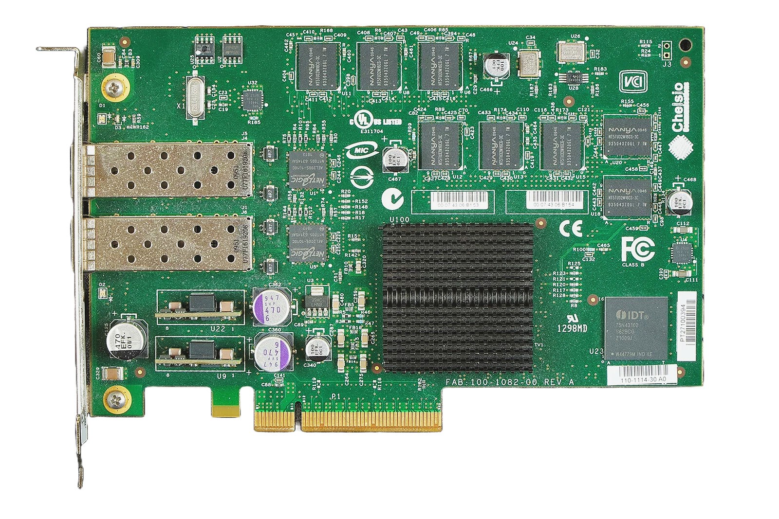 Network interface card Netapp X1107A-R6 2x10GbE SFP+ ADAPTER 110-1114-30 A0
