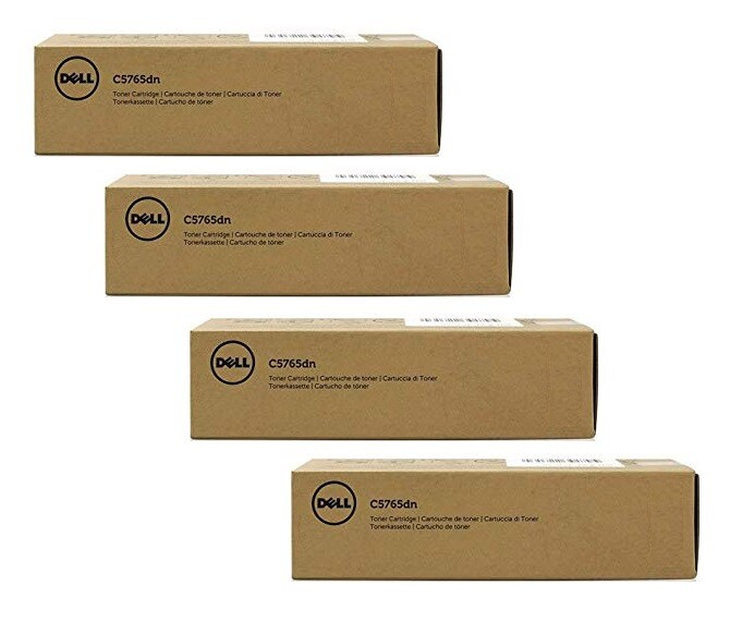 4 x Genuine Toner DELL C5765dn C5765cdn / 9MHWD T5P23 KDPKJ 4DKY8 High Capacity