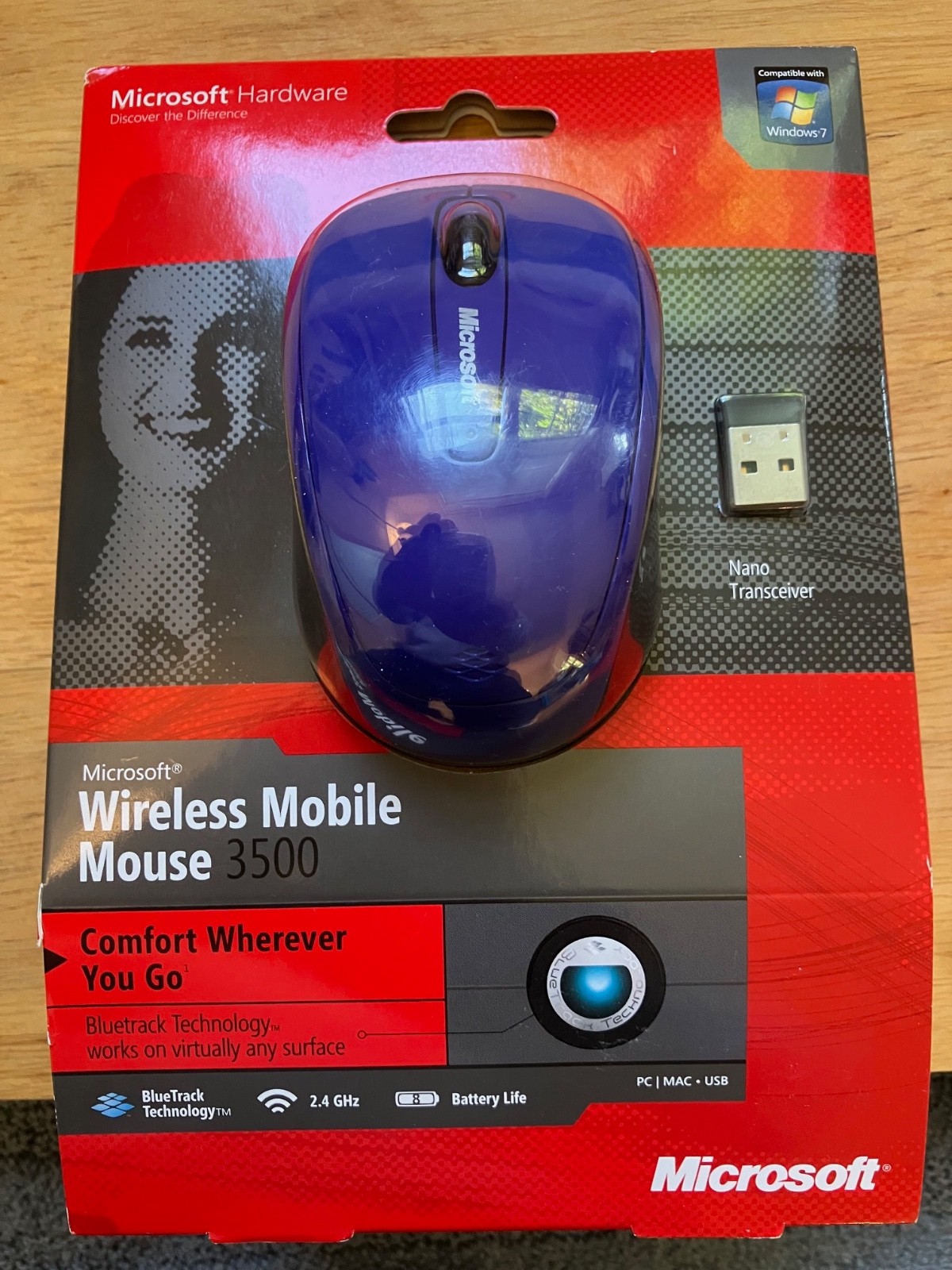 Microsoft Wireless Mobile Mouse 3500 BlueTrack (BLUE) - NEW SEALED IN BOX