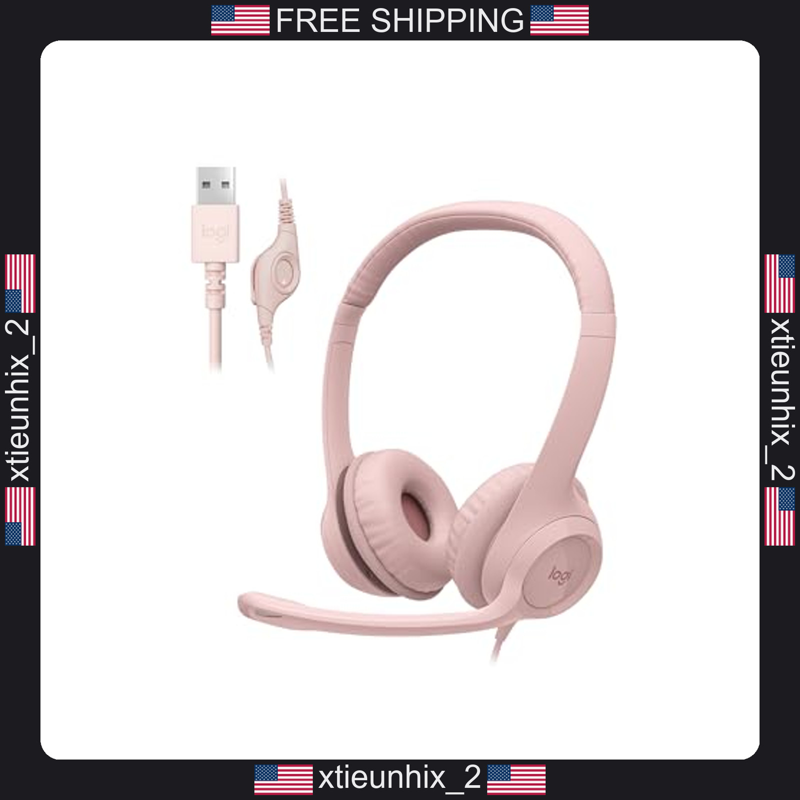 Logitech H390 Wired Headset for PC and Laptop, USB-A, Noise-Canceling Mic