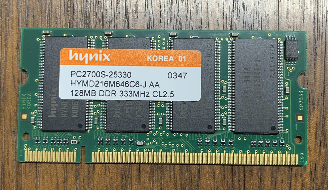 Hynix 128MB DDR 333MHz CL2.5 PC2700S-25330 RAM Memory