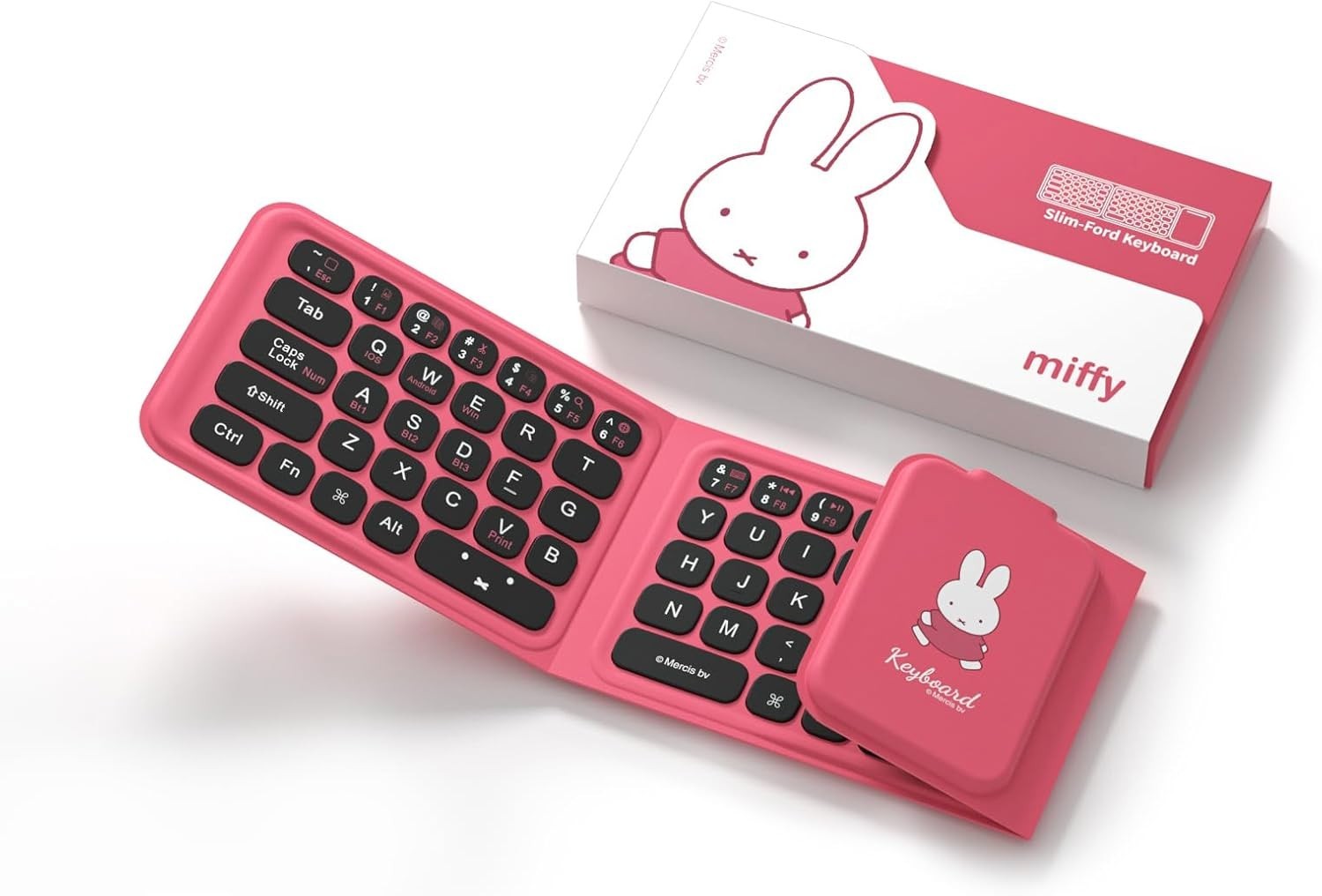 Miffy Triple-Fold Bluetooth Keyboard - Magnetic Fold Design with Integrated Touc