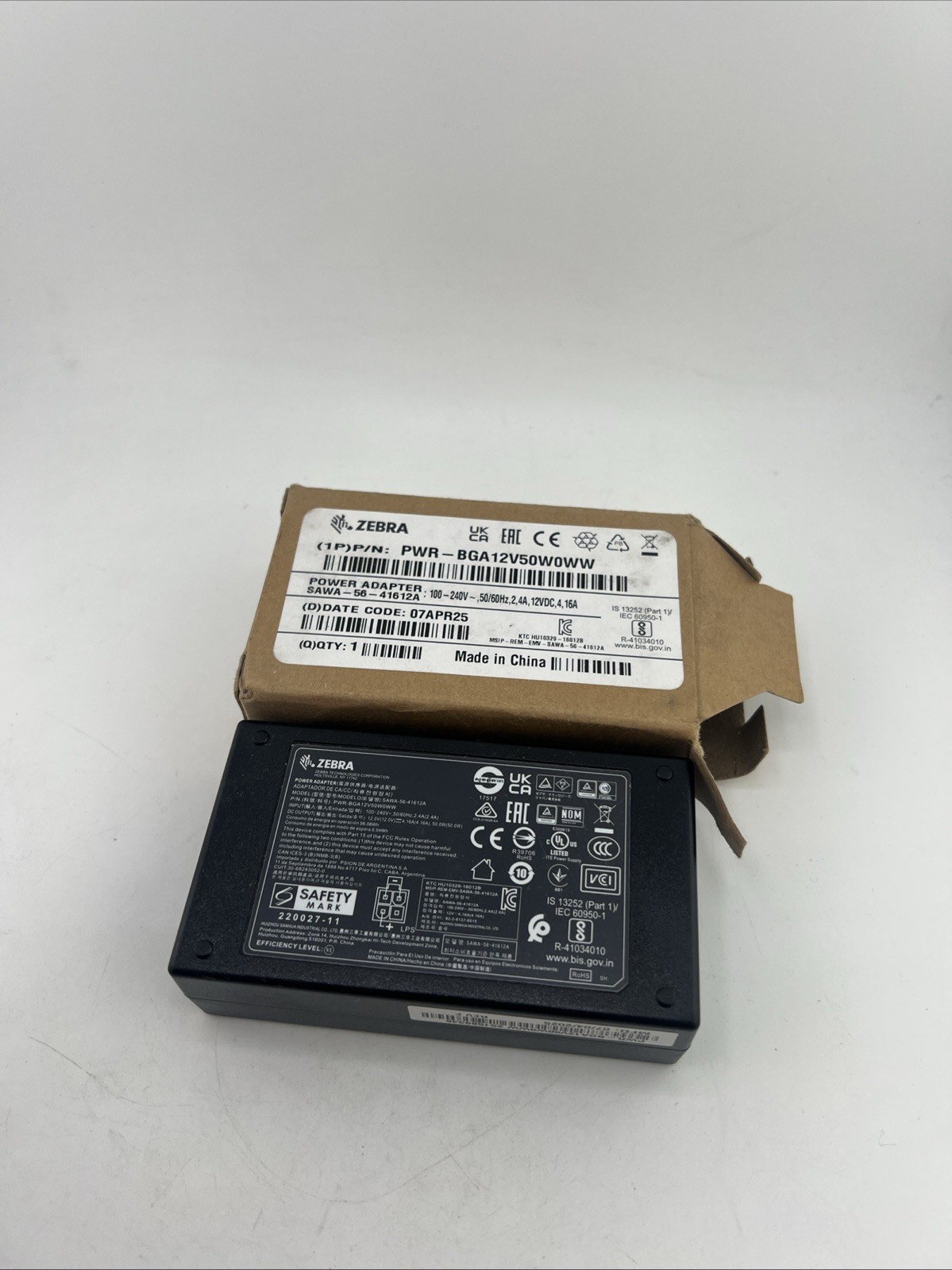 Zebra SAWA-56-41612A AC Adapter PWR-BGA12V50W0WW No Power Cord/Accessories