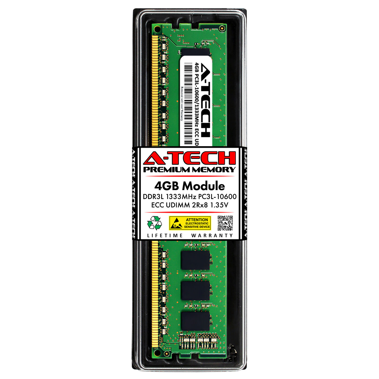 4GB DDR3L-1333 PC3-10600 ECC UDIMM (HP 500672-B21 Equivalent) Server Memory RAM