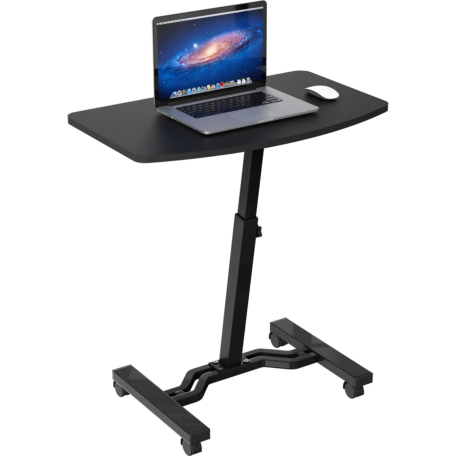 Mobile Height Adjustable Laptop Cart, Rolling Desk 28"-33" Adjustable, Black