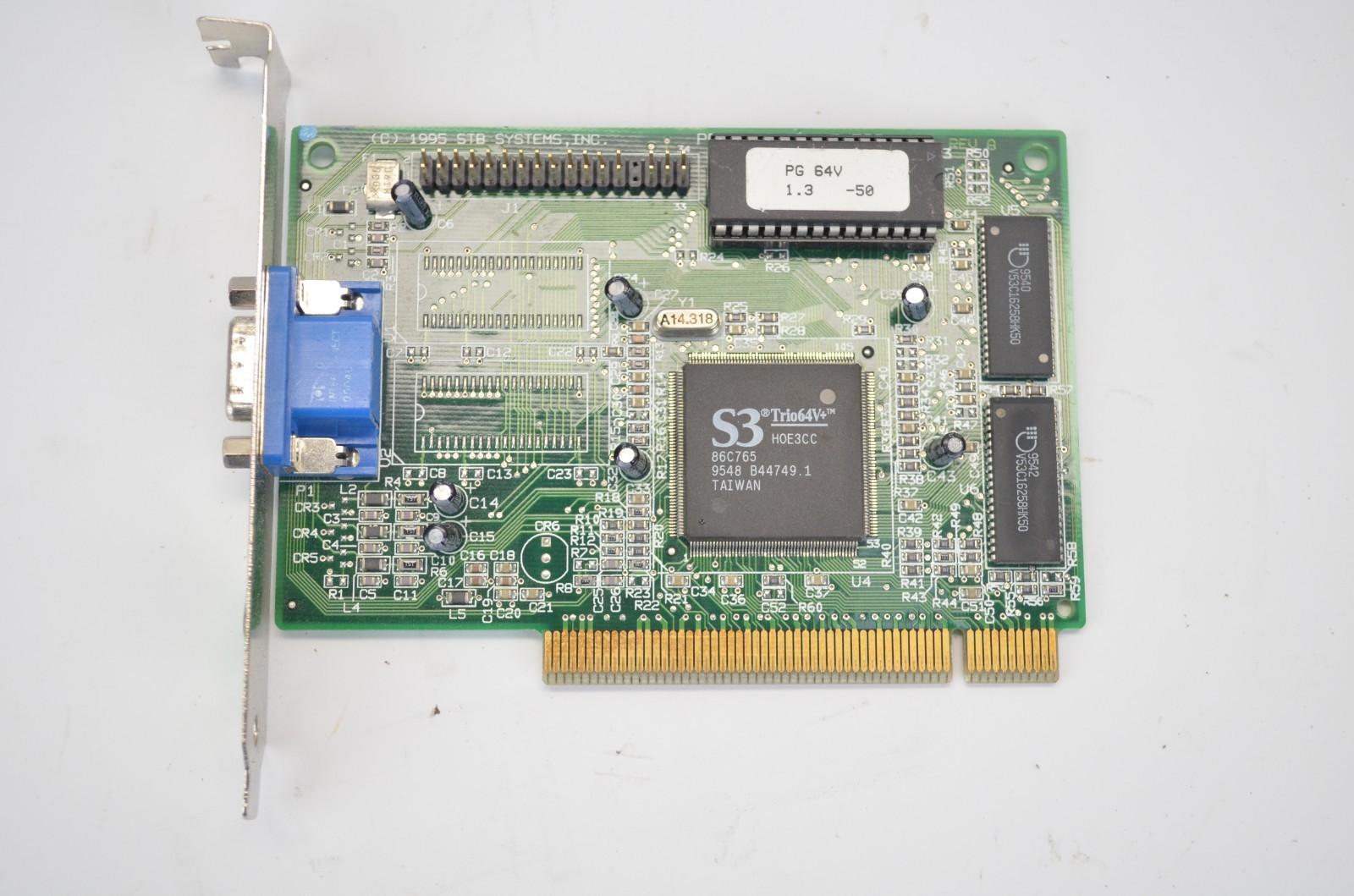 STB Systems S3 Trio64V+ Video Card PCI PowerGraph 64V 86C765 VGA Graphics