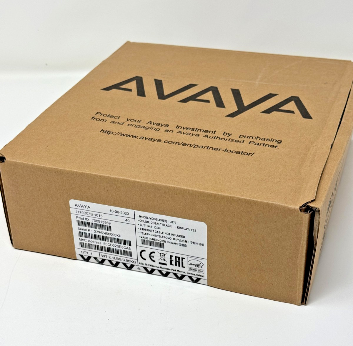Avaya J179 Gigabit IP Phone 8-Line Color 700513569 J179D03B-1015 Cobalt Black