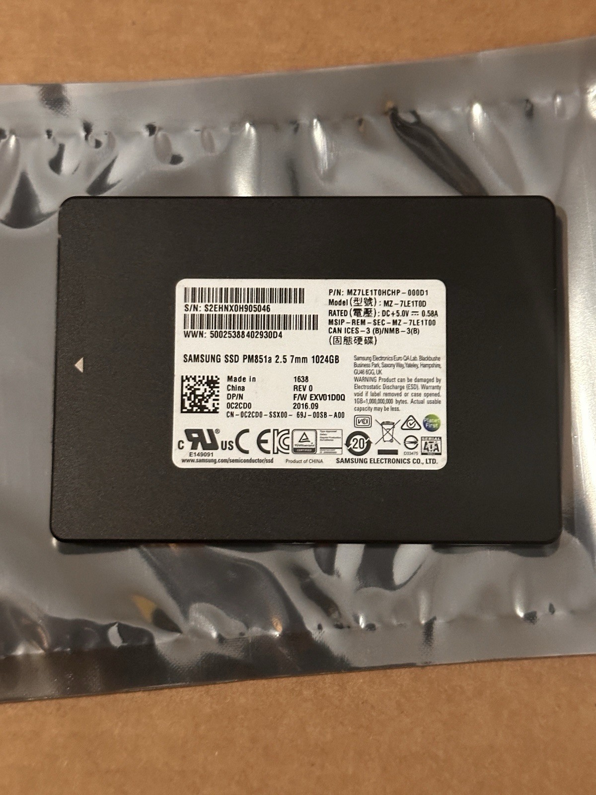 Samsung 960GB SSD 2.5