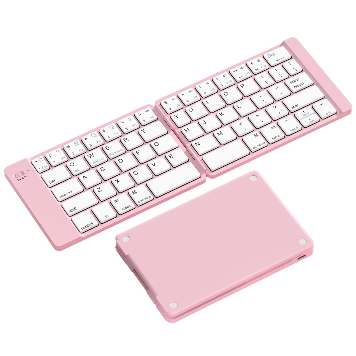 Foldable Bluetooth Keyboard - Portable Keyboard, Rechargeable Full Size Ultra...