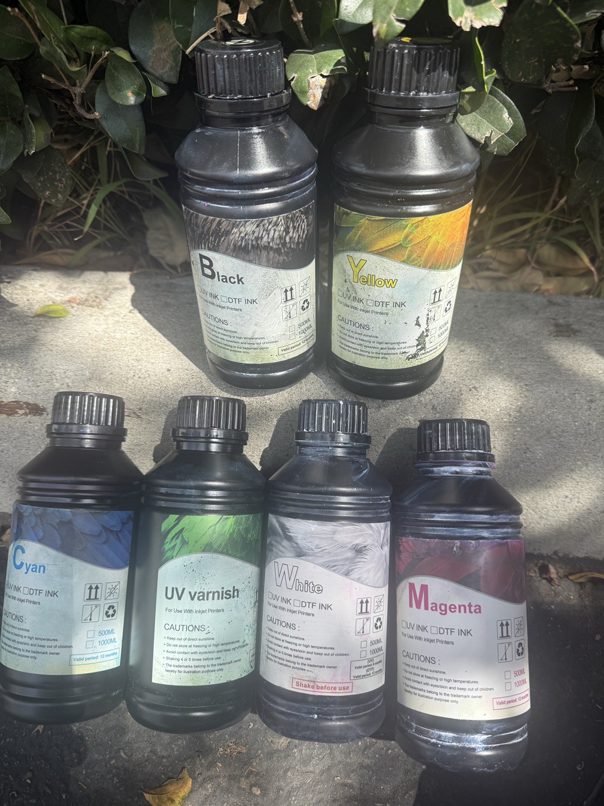 Opened DTF Ink 5 Colors Set 5×500ml for Heat Transfer Printing Printer