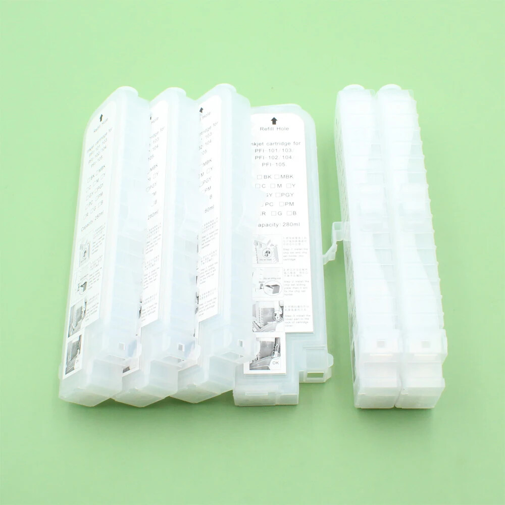 6pcs/lot 280ML/PC PFI-107 Empty Refill Ink Cartridge  For Canon IPF680 685 770 