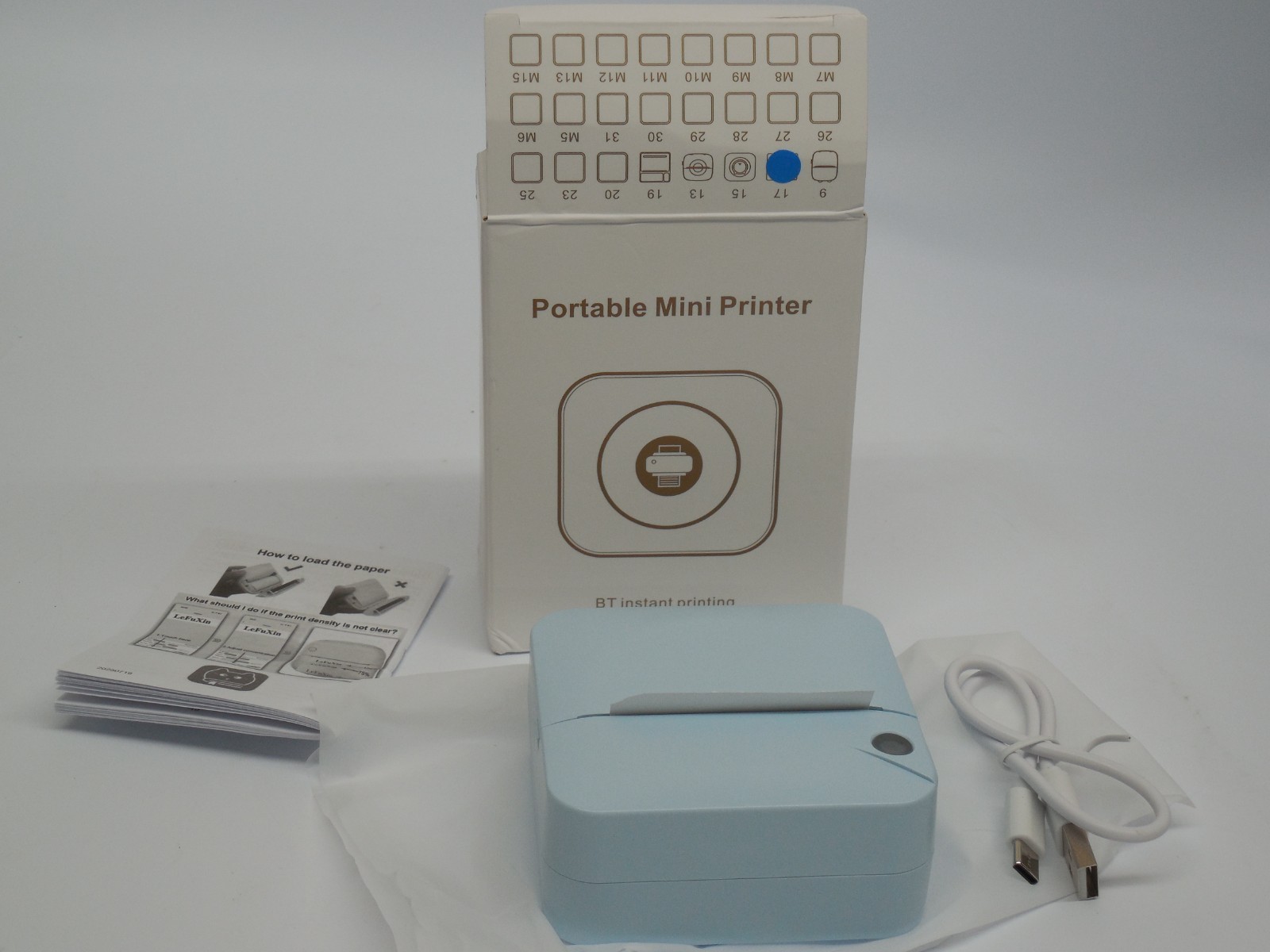 BT Portable Mini Printer, Bluetooth Color, 300x600 DPI, A4 Support