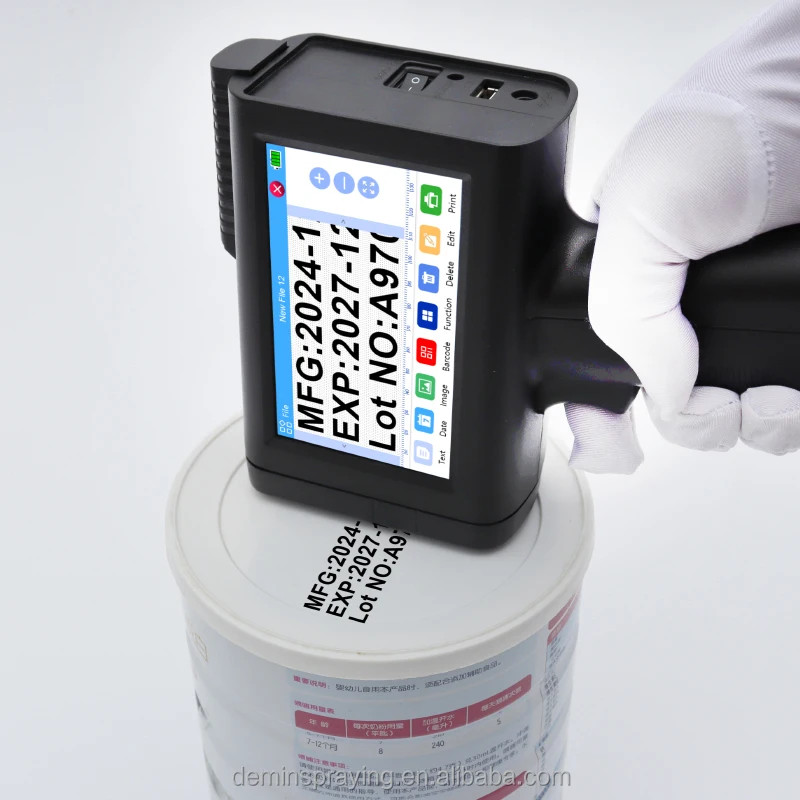 12.7mm 25 Languages Cheap Price Logo Date Handheld Inkjet Printer