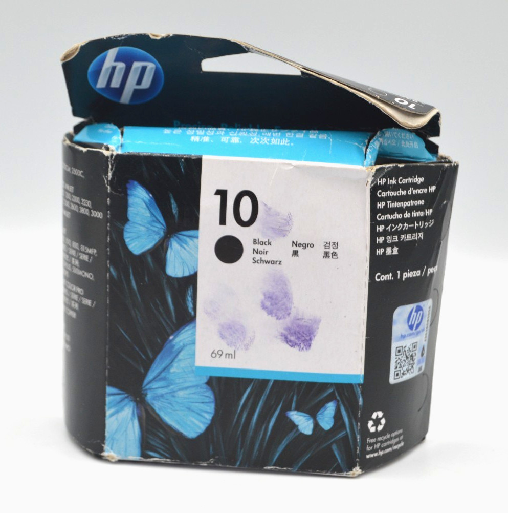 Genuine HP 10 Black Ink Cartridge C4844A New Sealed Expired 05/2019 OEM