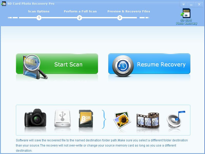 SD Card Photo Recovery Professional , Recover photos from PC