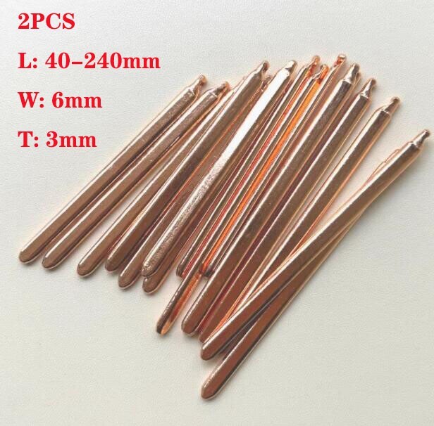 2PCS L:40-240mm * W:6mm * T:3mm Copper Heatsink Heatpipe For Notebook DIY