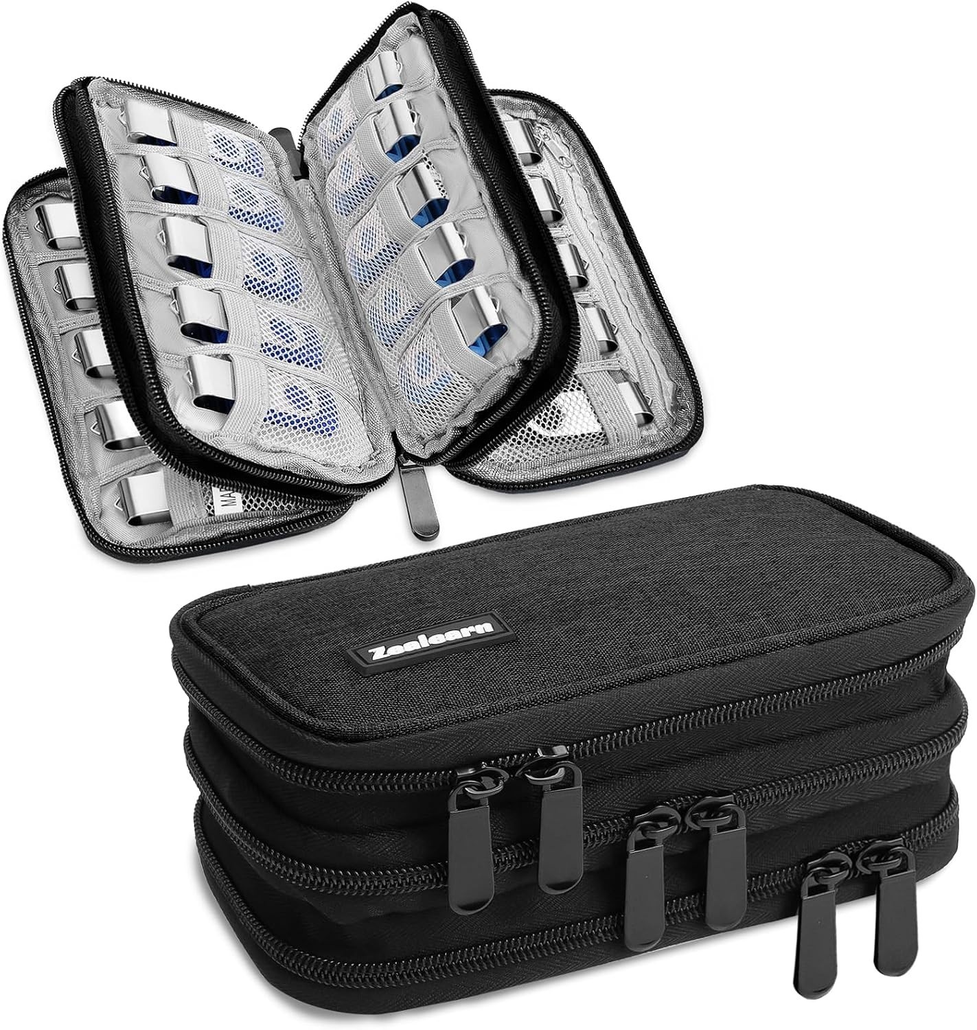 USB Flash Drive Case Organizer Holds 30 Pcs, Black