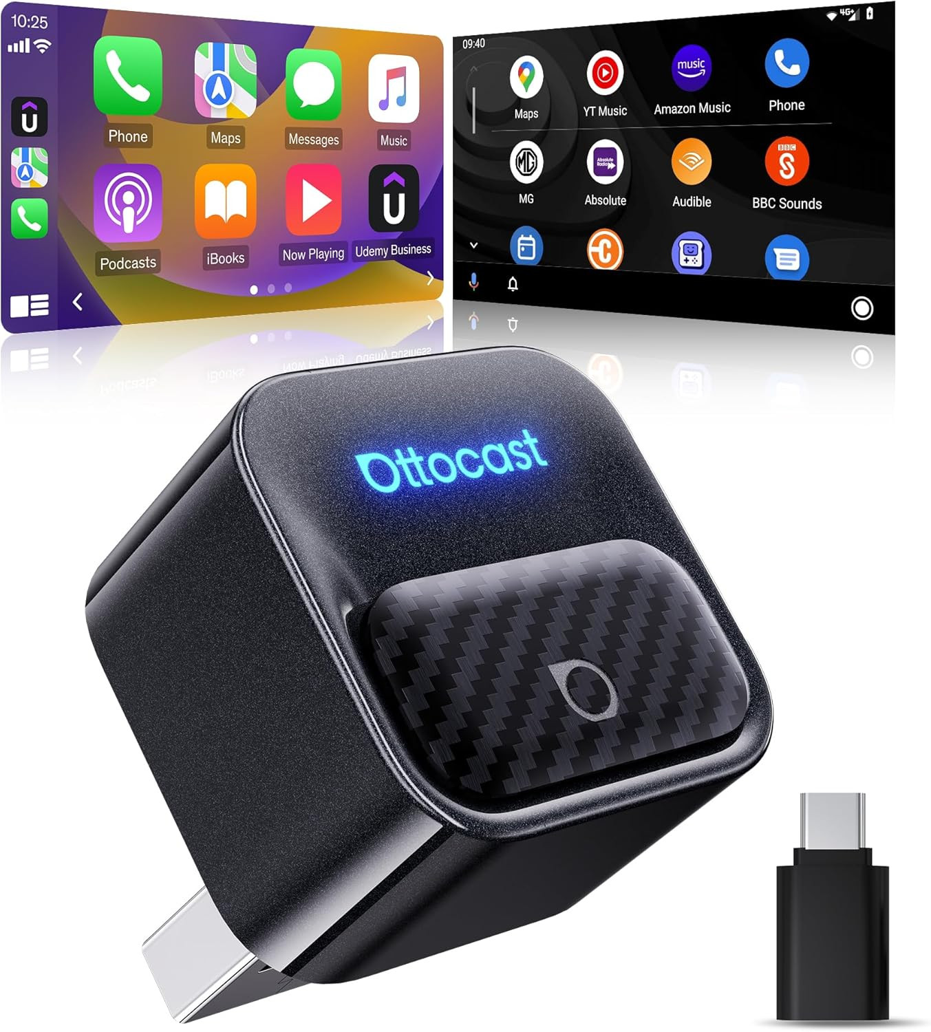 Ottocast Mini Core 2026, 2-in-1 Wireless CarPlay Adapter & Android Auto Adapter